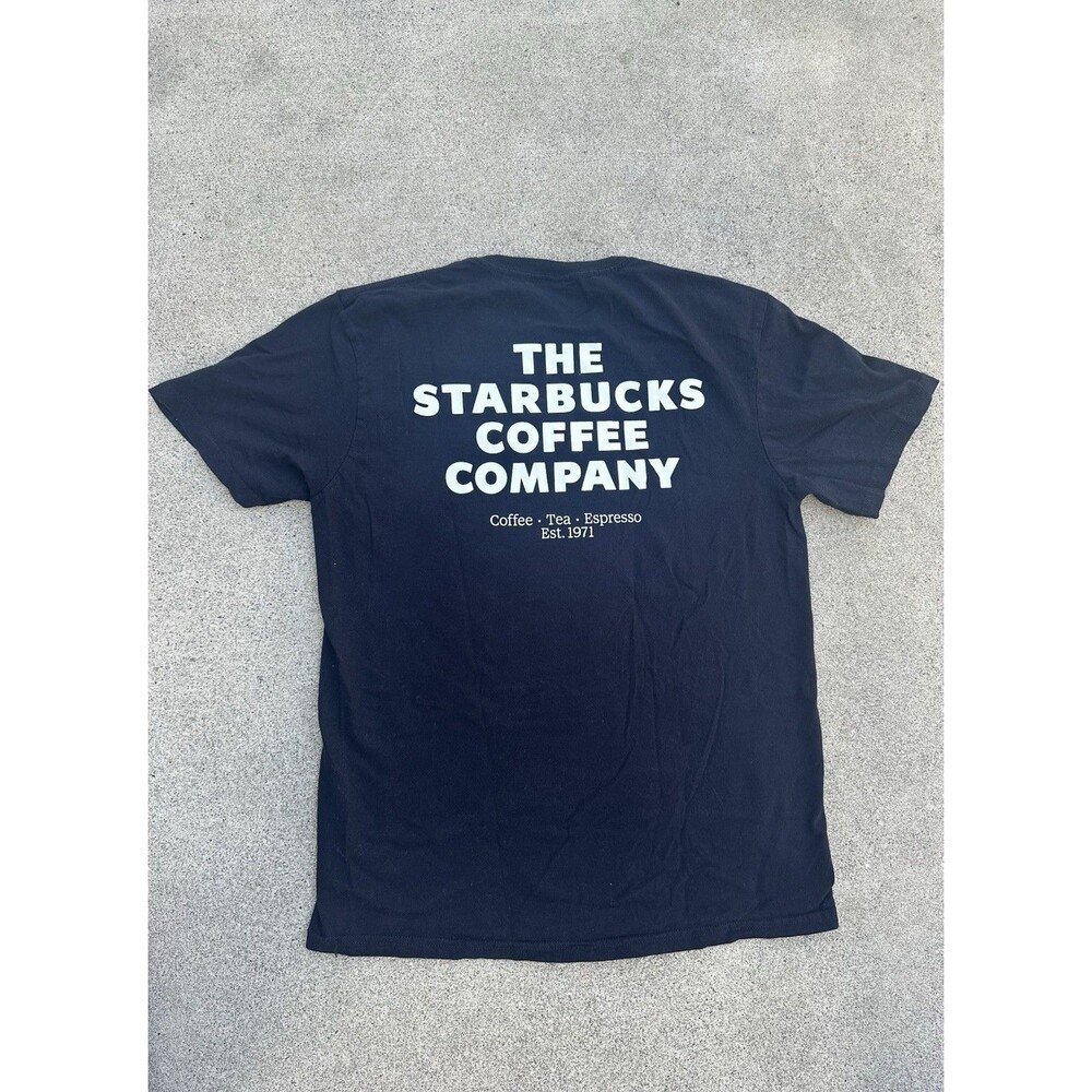 Starbucks Coffee Company Established 1971 Promo T-Shirt Graphic Black Size M